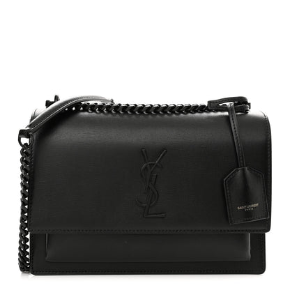 Saint Laurent Calfskin Medium Monogram Monochrome Sunset Black 1 of 11