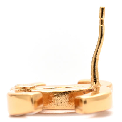 Chanel Metal CC Earrings Gold White 5 of 6
