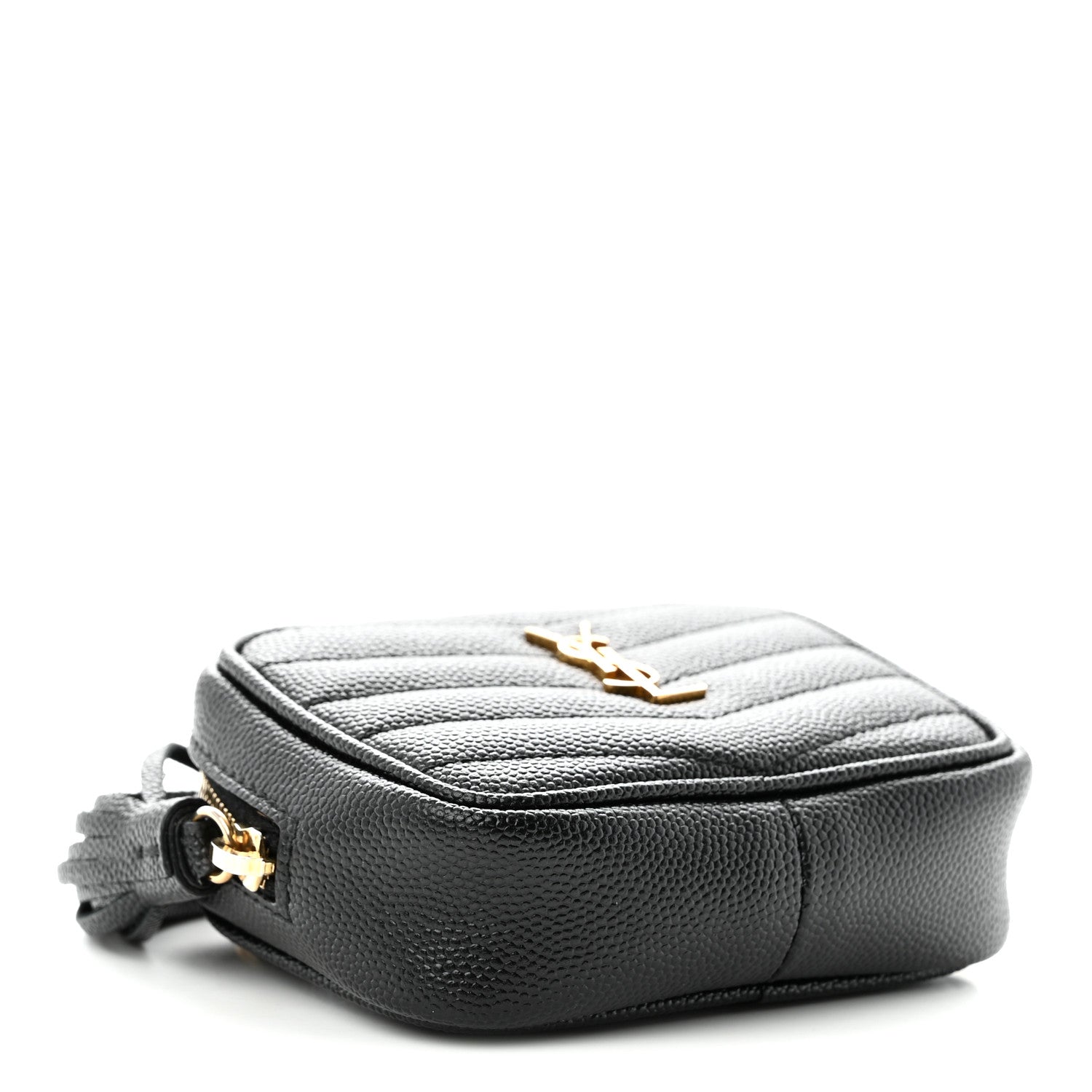 Saint Laurent Grain De Poudre Matelasse Monogram Baby Lou Camera Bag Black 4 of 11