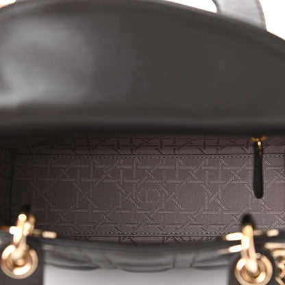 Christian Dior Lambskin Cannage Small Lucky Badges My Lady Dior Dark Grey 5 of 11