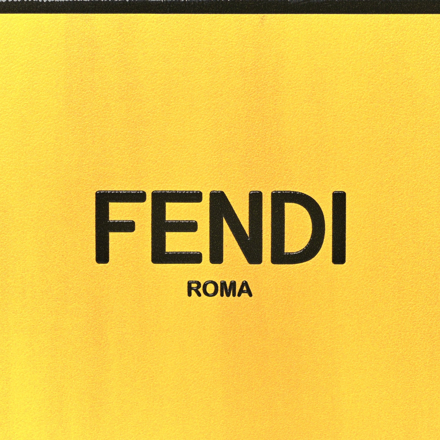 Fendi Vitello Fluffy Logo Horizontal Box Crossbody Bag Yellow Box Black 16 of 35