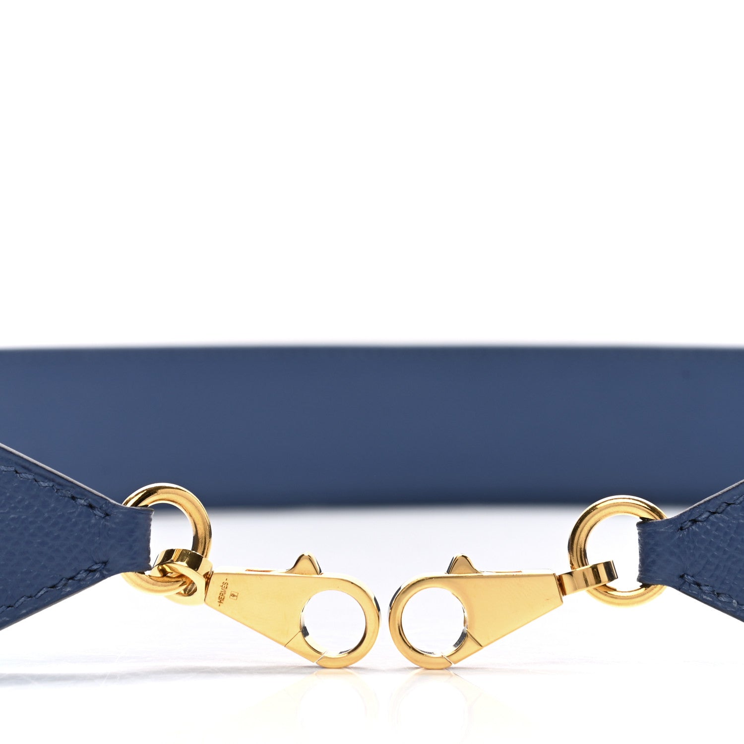 Hermes Epsom 40mm Tressage Shoulder Strap Bleu Brighton Capucine Bleu Saphir 5 of 5