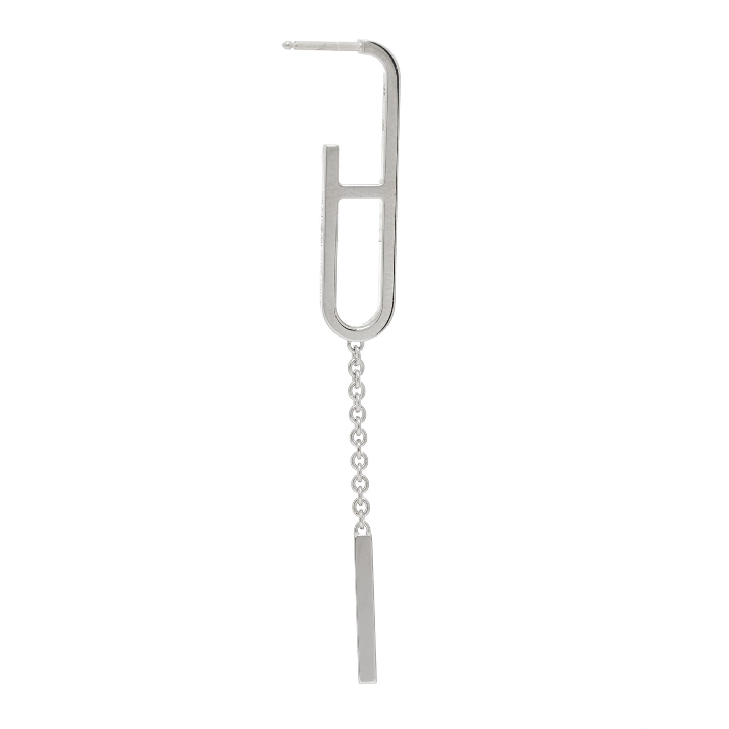 18K White Gold Diamond Ever Chaine D'Ancre Enchainee Earrings