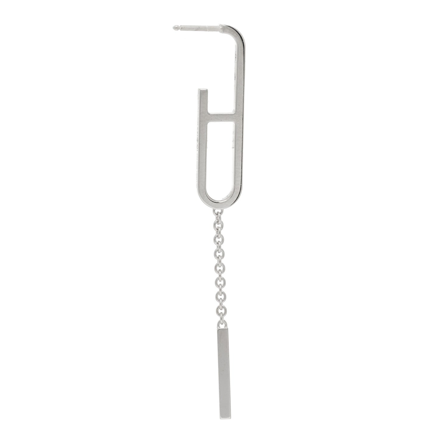 Hermes 18K White Gold Diamond Ever Chaine D'Ancre Enchainee Earrings 3 of 7