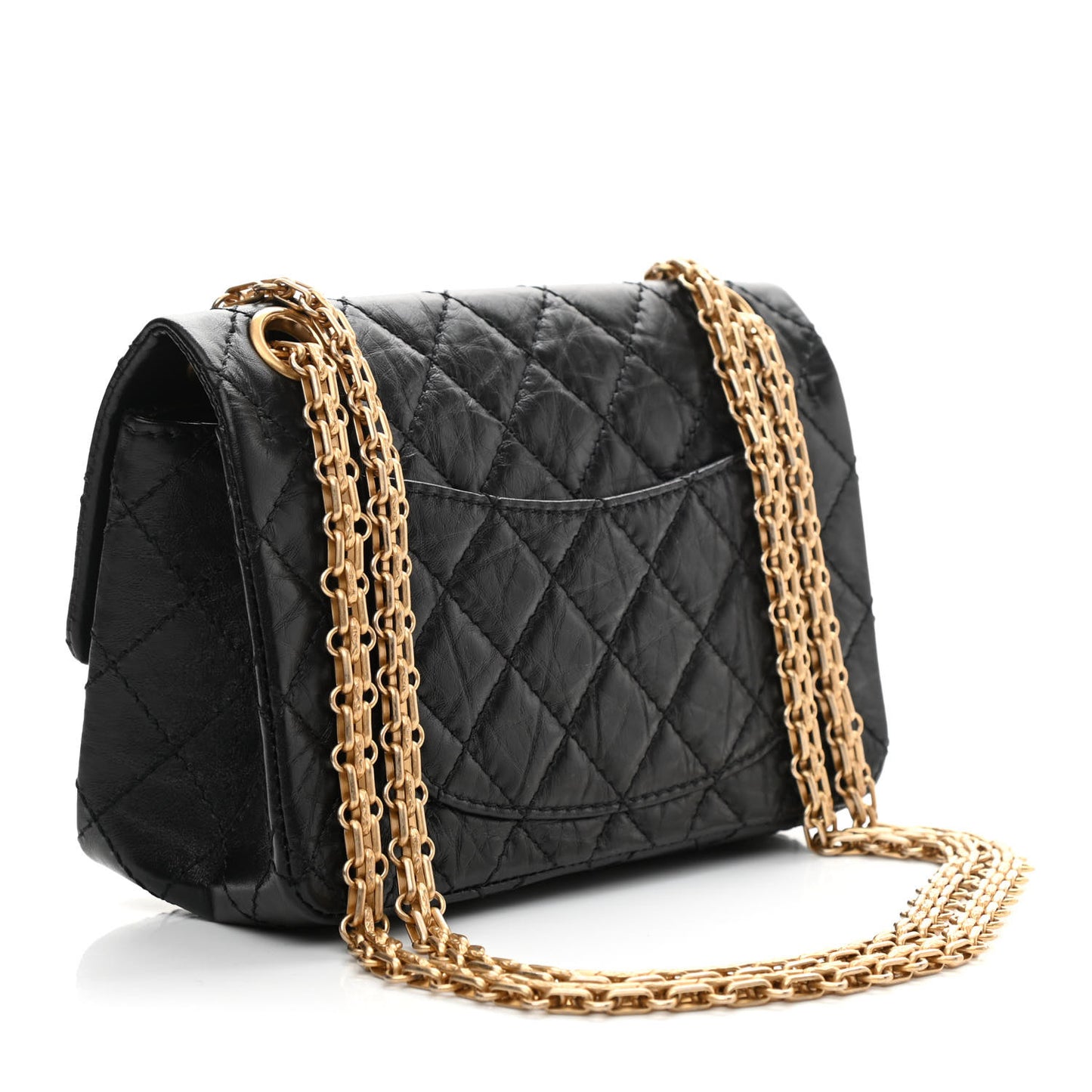 Aged Calfskin Quilted 2.55 Reissue Mini Flap Black
