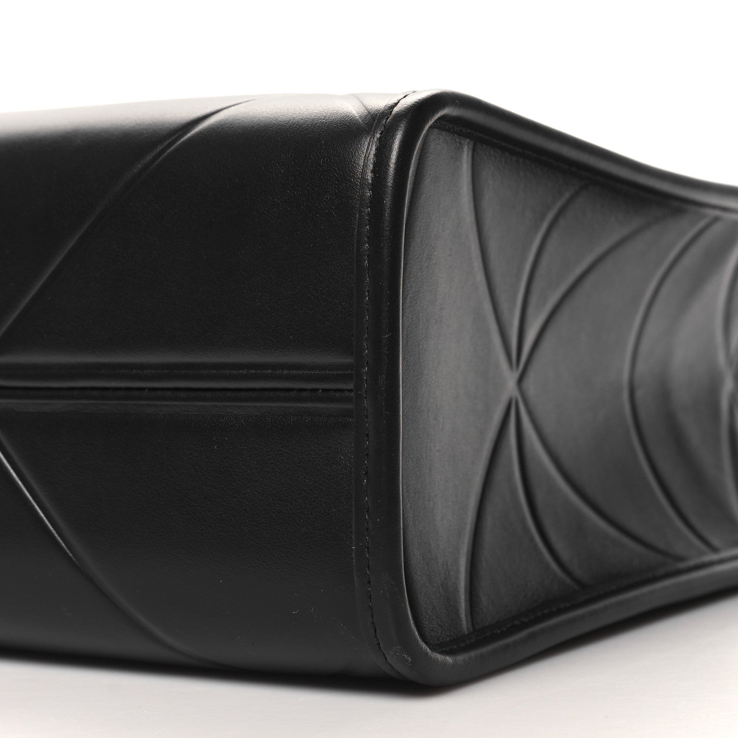 Prada Soft Calfskin Triangolo Symbole Embossed Medium Tote Black 9 of 9