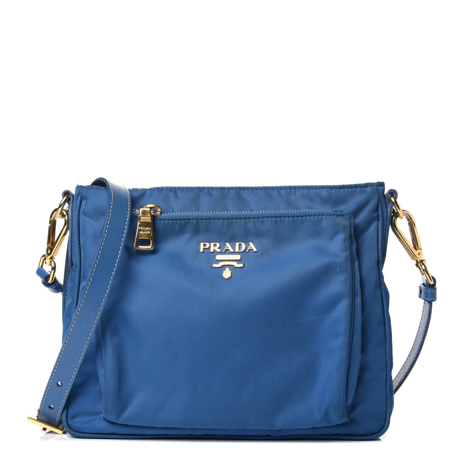 Prada Tessuto Nylon Saffiano Crossbody Bag Cobalto 1 of 11