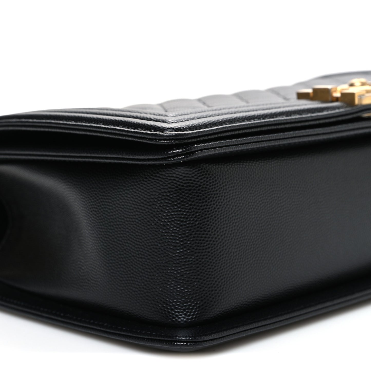 Caviar Quilted New Medium Boy Flap Black Black