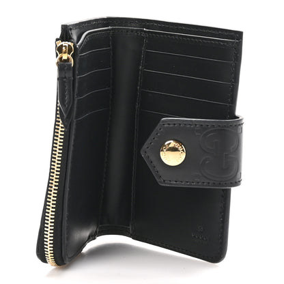 Gucci Piuma Calfskin Jumbo GG Embossed Medium Wallet Black 5 of 8