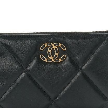 Chanel Shiny Goatskin Quilted Small Chanel 19 Pouch Black 8 of 9