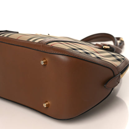 Burberry Horseferry Check Small Orchard Bowling Bag Tan 8 of 11