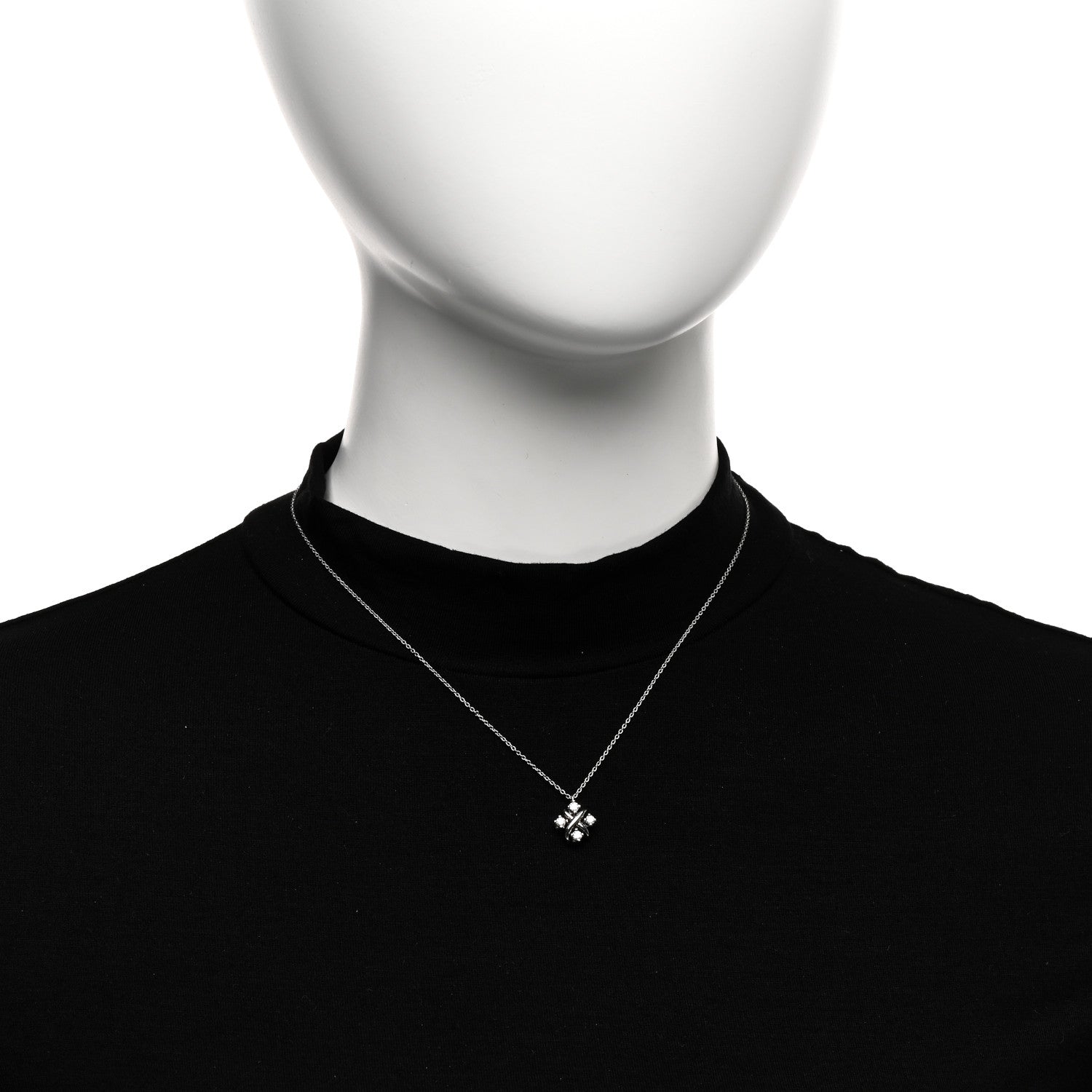 Tiffany Platinum Diamond Schlumberger Lynn Pendant Necklace 2 of 5