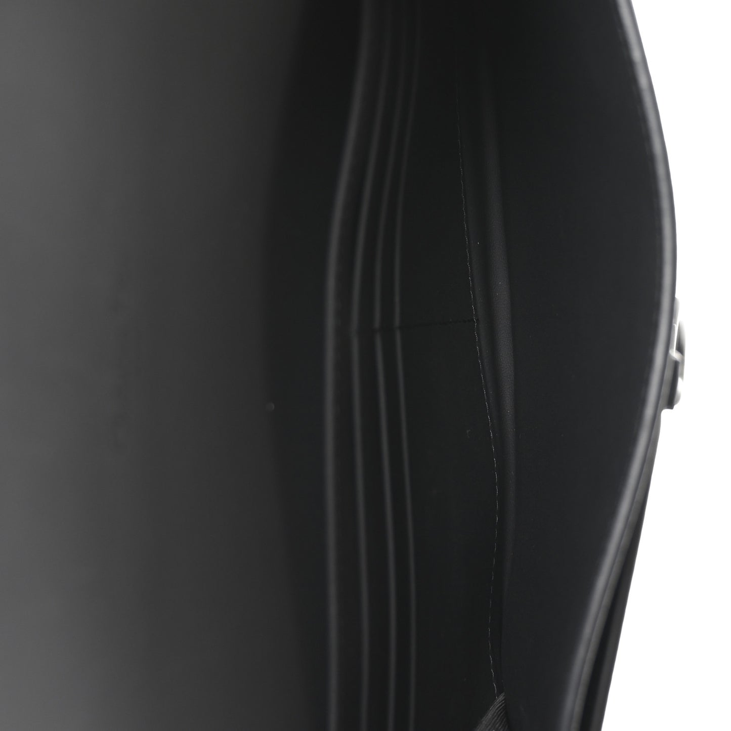 Ultra Matte Calfskin Saddle Chain Wallet Pouch Black