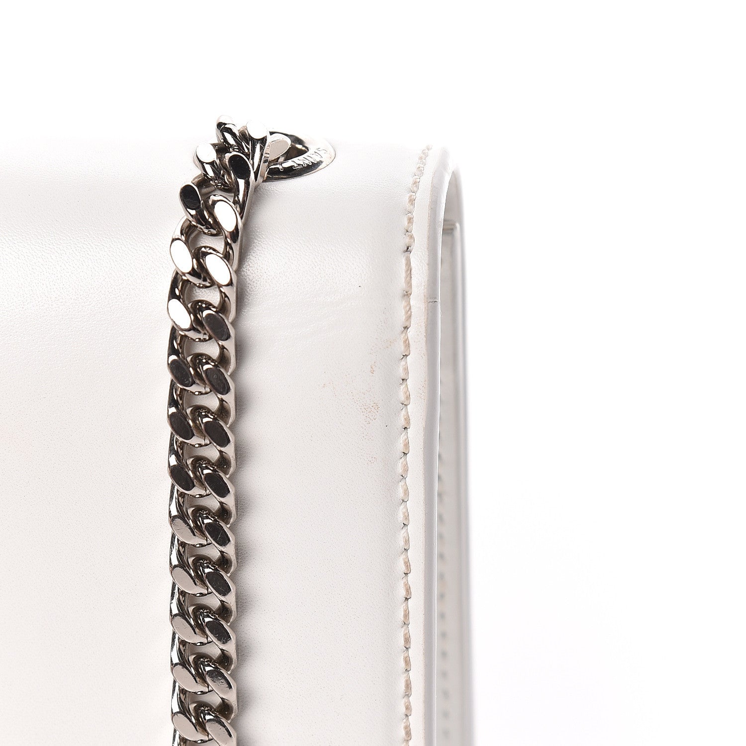 Saint Laurent Smooth Calfskin Small Monogram Kate Satchel Optical White 14 of 15