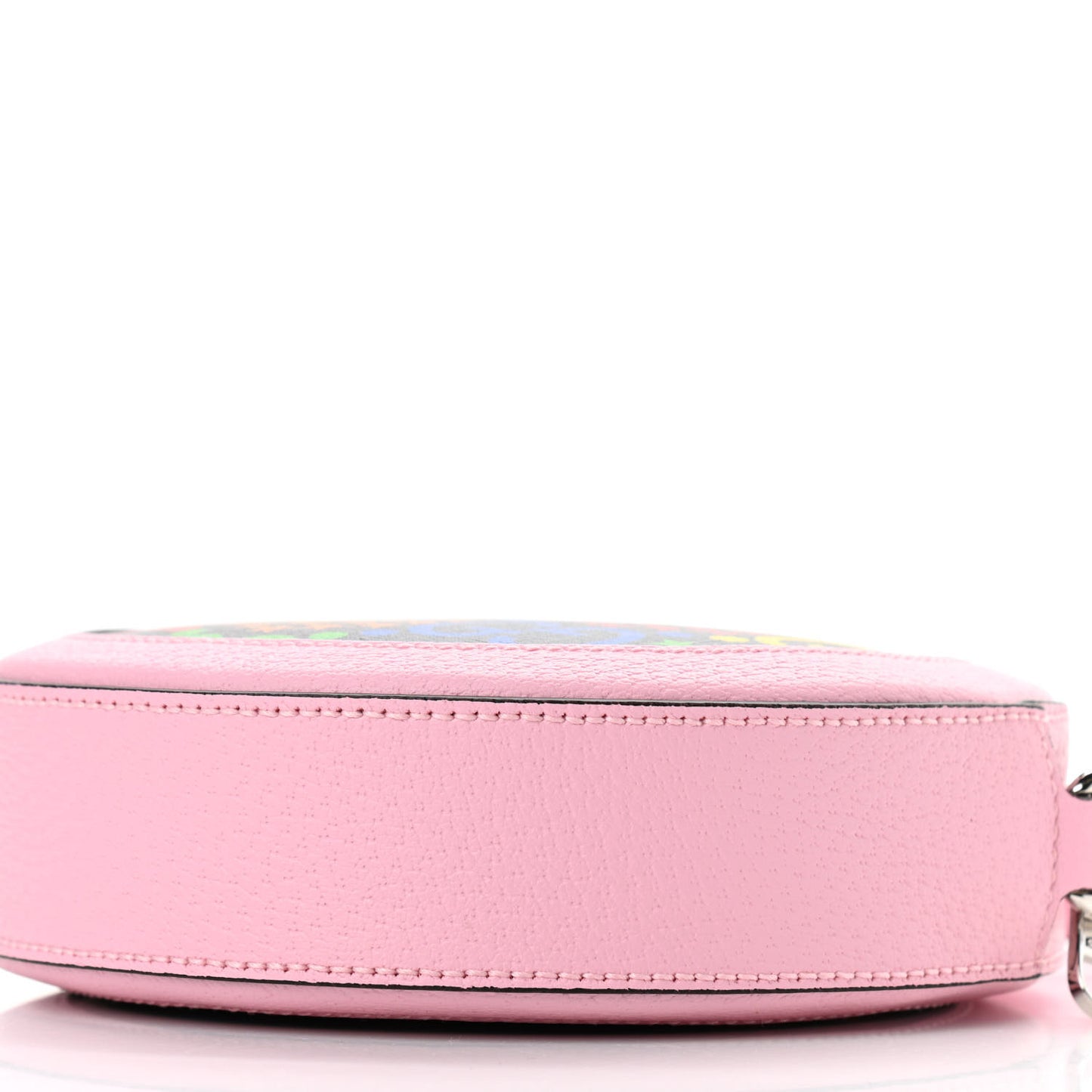 GG Supreme Monogram Psychedelic Round Shoulder Bag Black Multicolor Sugar Pink
