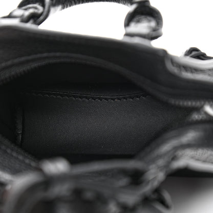Balenciaga Grained Calfskin Neo Classic Black Hardware Super Nano City Crossbody Black 6 of 10