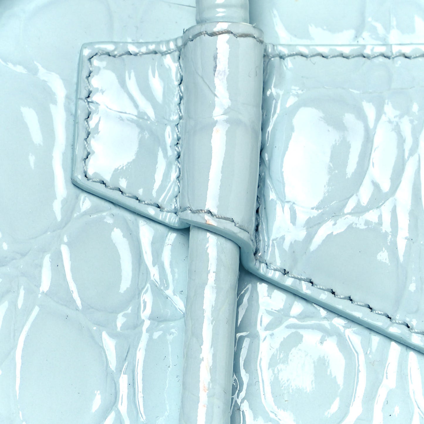 Calfskin Crocodile Embossed Mini Antigona Lock Sky Blue