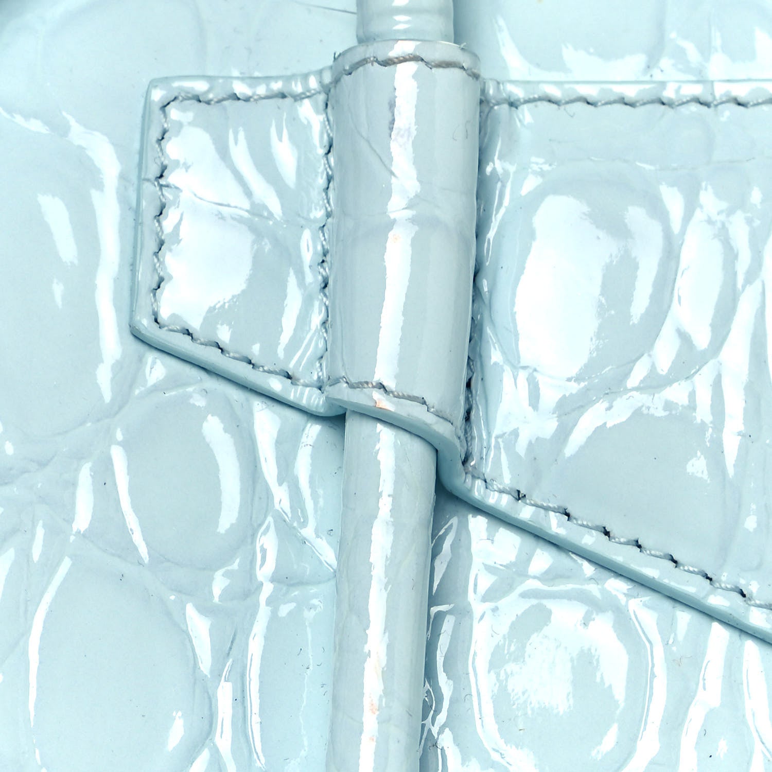 Givenchy Calfskin Crocodile Embossed Mini Antigona Lock Sky Blue 9 of 15
