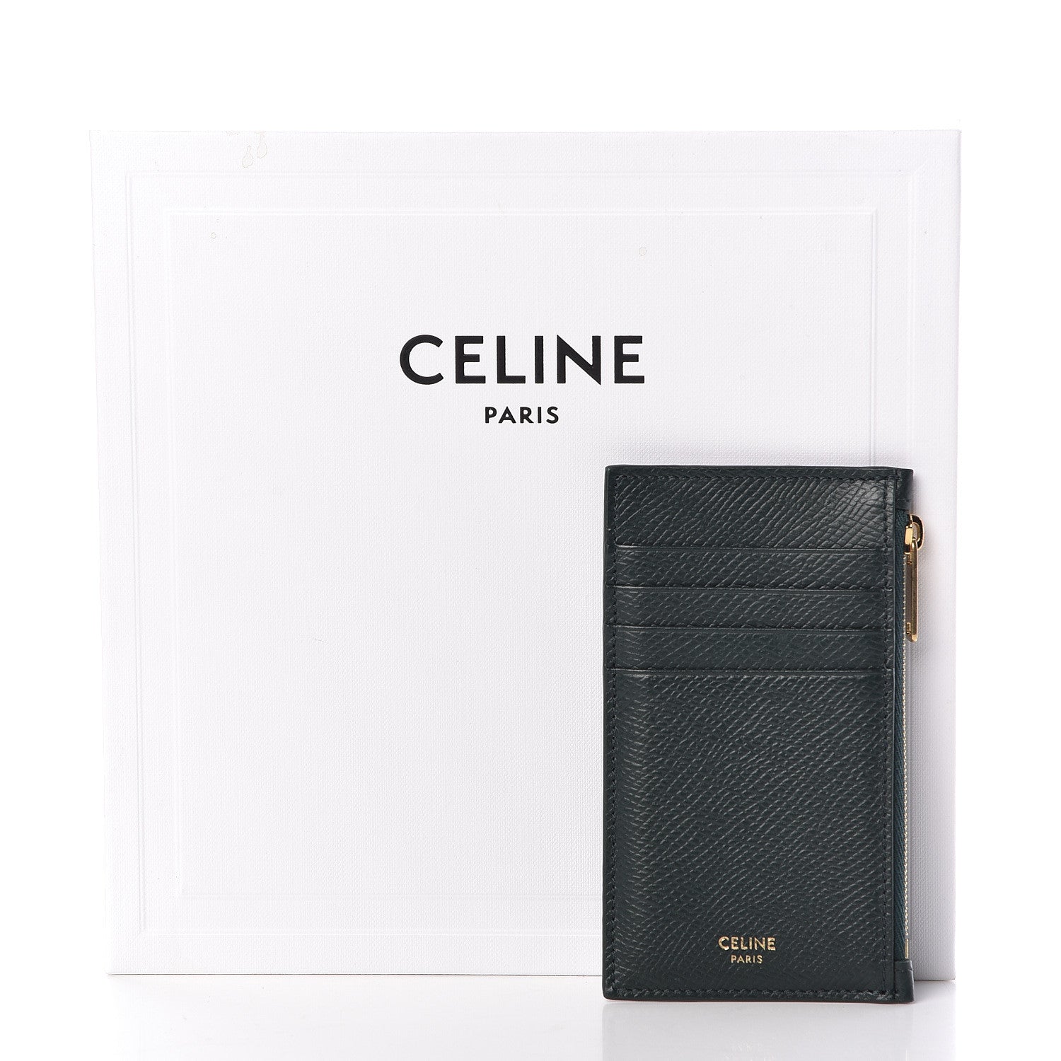 Celine Grained Calfskin Zipped Card Holder Amazone 9 of 9