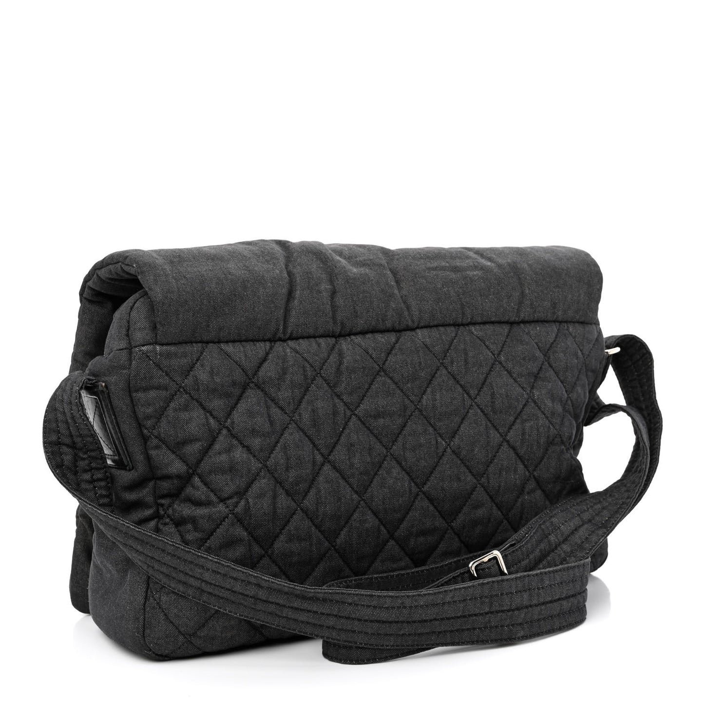 Denim Quilted Coco Cocoon Messenger Dark Grey