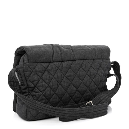 Chanel Denim Quilted Coco Cocoon Messenger Dark Grey 3 of 11