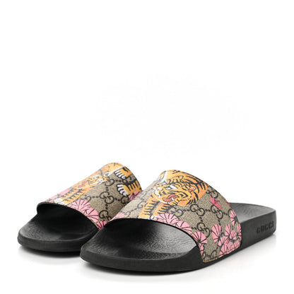 Gucci GG Supreme Monogram Bengal Slide Sandals 37 Beige Pink 3 of 9