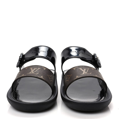 Louis Vuitton Monogram Sunbath Flat Mule Sandals 40 Black 2 of 7
