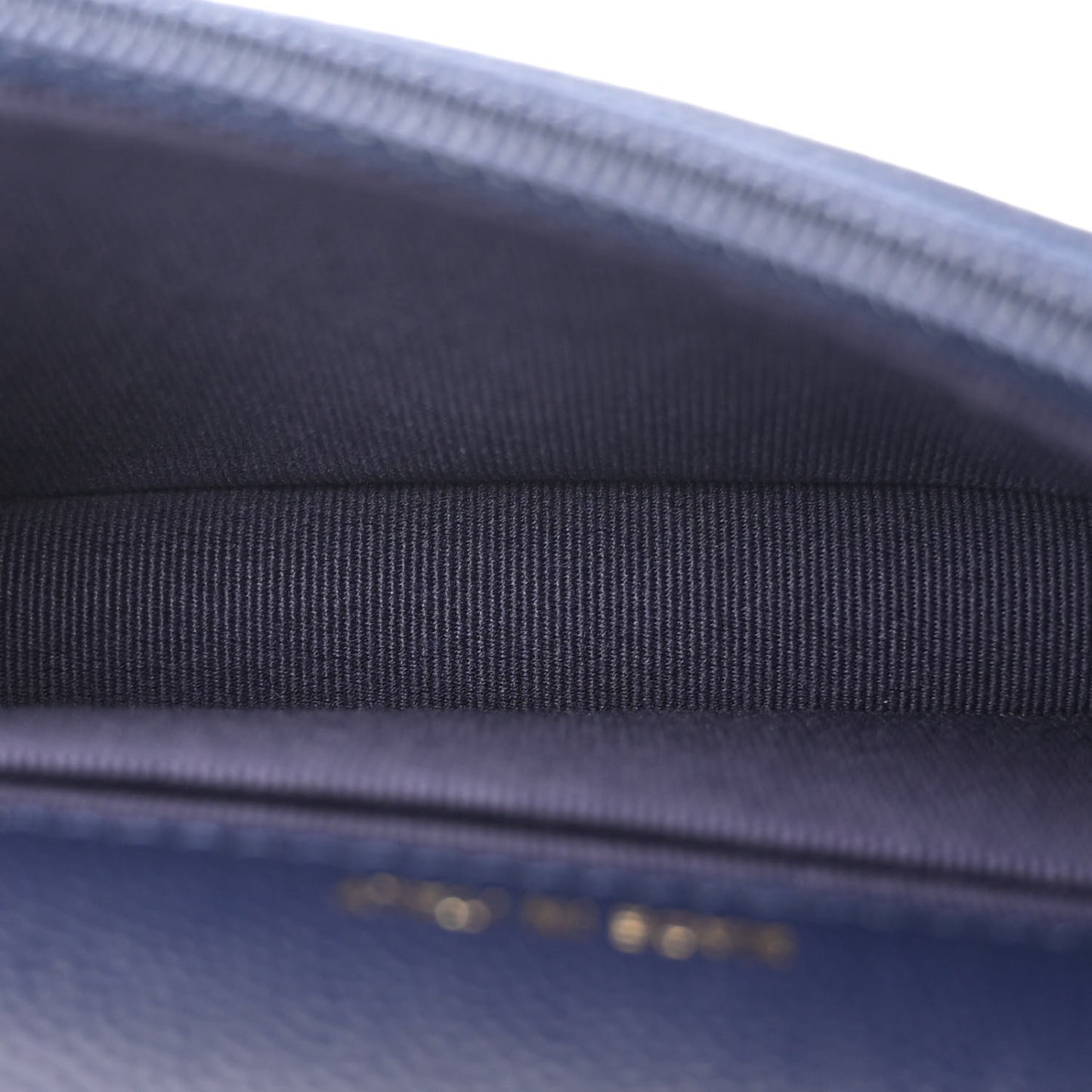 Caviar Quilted Pocket Twins Clutch With Chain Navy Blue
