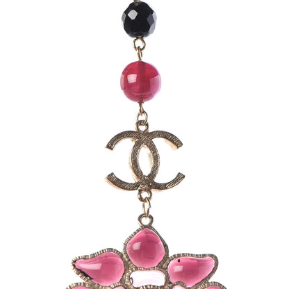 Chanel Gripoix Poured Glass Pearl Beaded CC Long Necklace Gold Multicolor 5 of 7