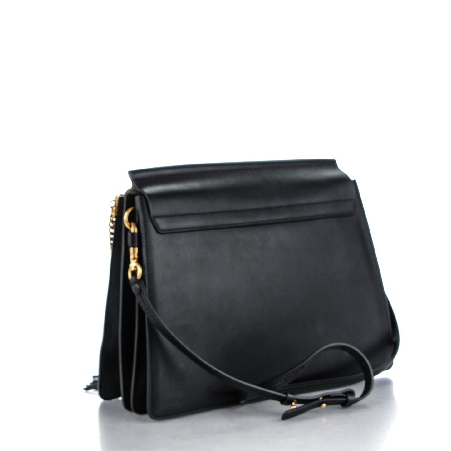 Calfskin Medium Faye Fringe Shoulder Bag Black