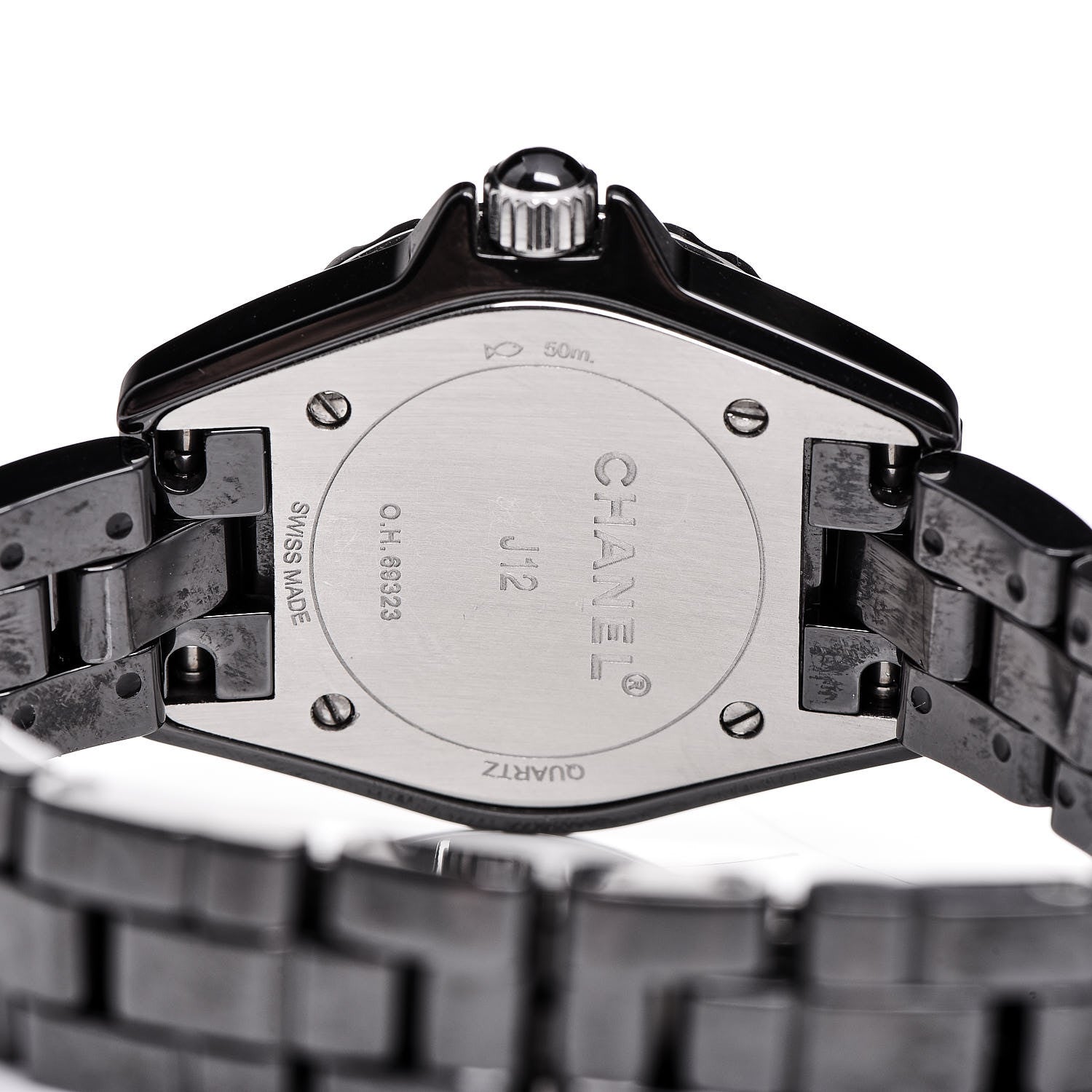 Chanel Stainless Steel Ceramic Diamond 29mm J12 Quartz Watch Black 5 of 6