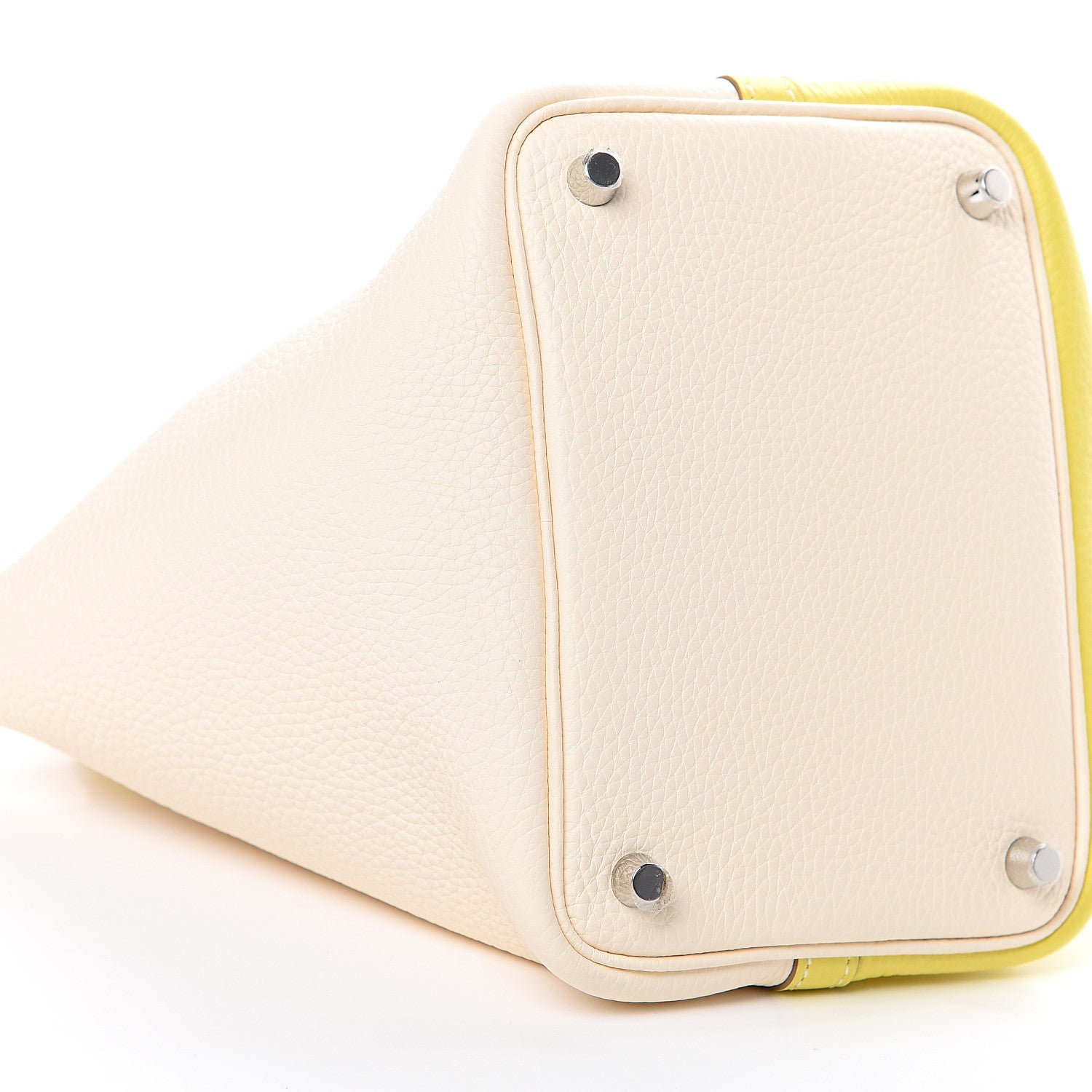 Hermes Taurillon Clemence Casaque Picotin Lock 18 PM Lime Nata 8 of 11