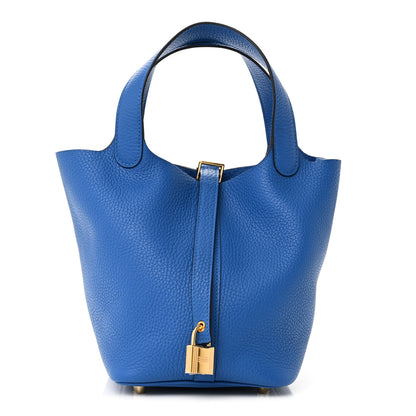 Hermes Taurillon Clemence Picotin Lock 18 PM Bleu Hydra 1 of 11