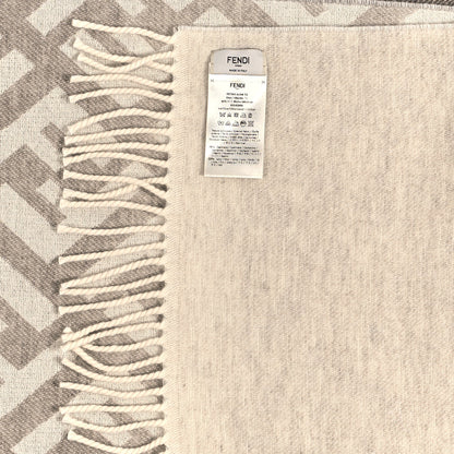 Fendi Wool Cashmere FF Scarf Grey 3 of 3