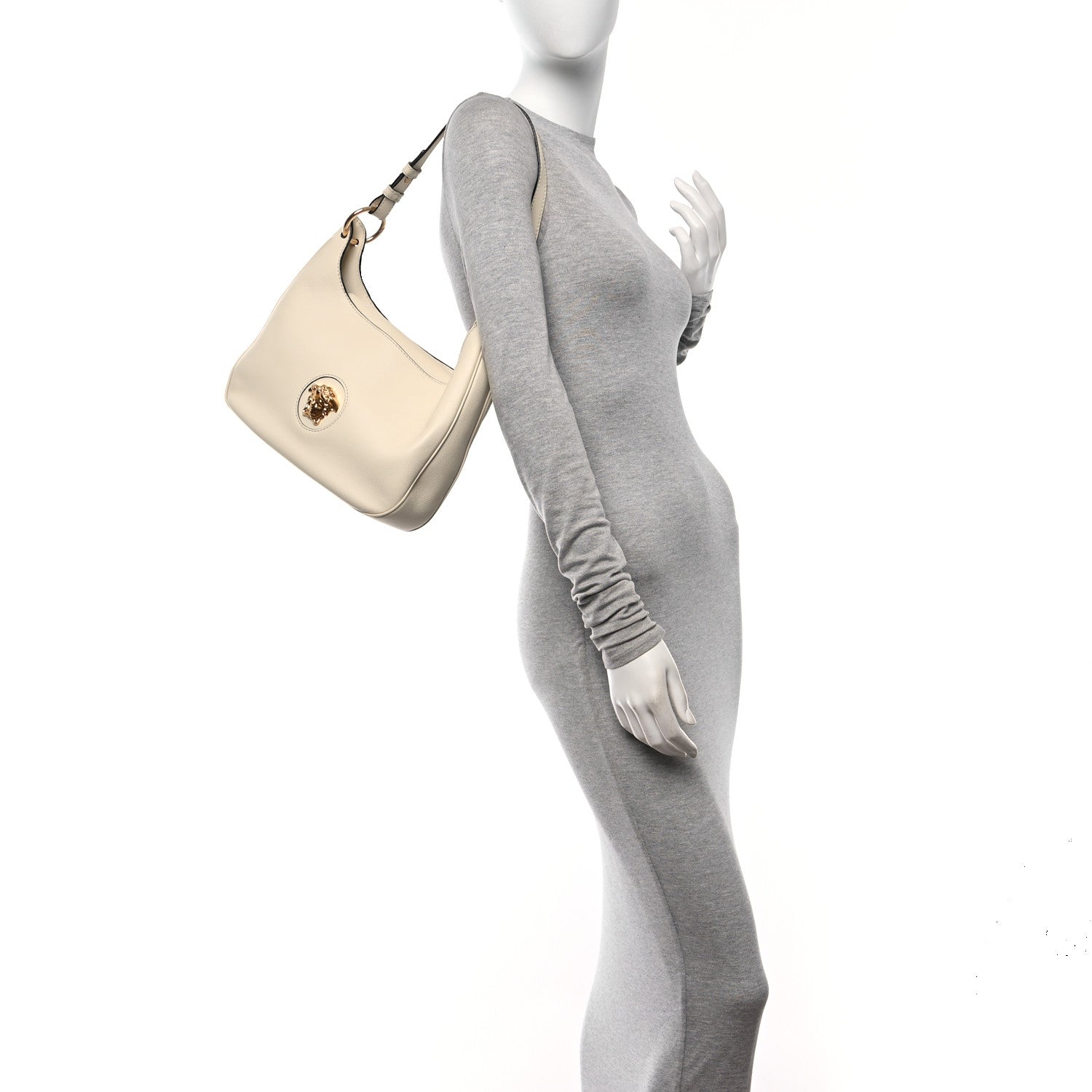 Versace Calfskin La Medusa Hobo Crossbody White 2 of 9