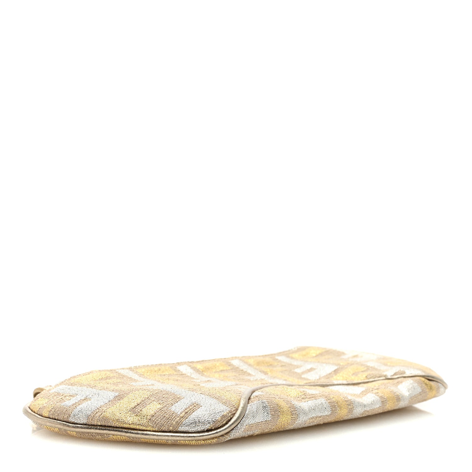 Fendi Metallic Zucca Mini Pochette Oro Argento 4 of 10