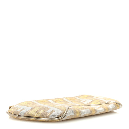 Fendi Metallic Zucca Mini Pochette Oro Argento 4 of 10