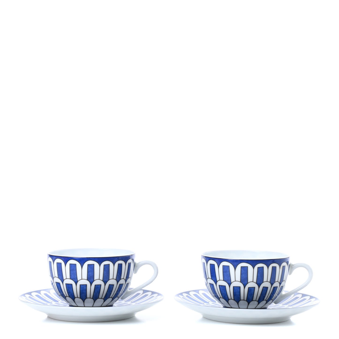 Porcelain Bleus d'Ailleurs Tea Cup And Saucer Set Of 2