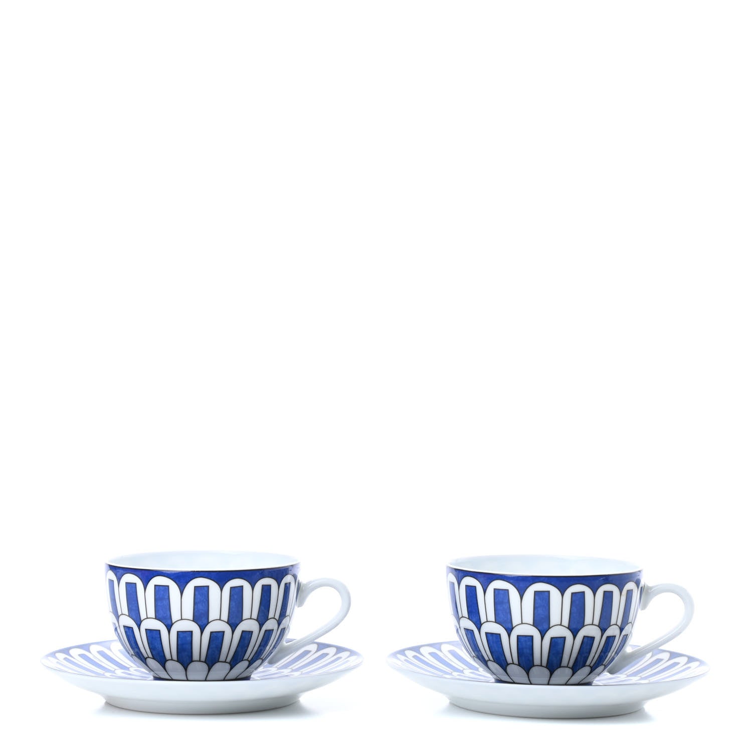 Hermes Porcelain Bleus d'Ailleurs Tea Cup And Saucer Set Of 2 1 of 8