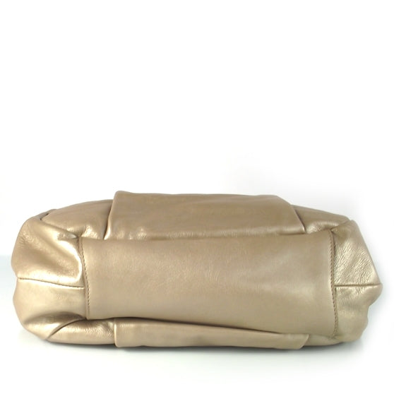 Prada Leather Pleated Bauletto Champagne 5 of 12