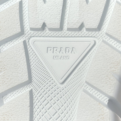 Prada Re-Nylon Gabardine Rubber Triangle Logo Quilted Womens Rush Piuma 50mm Mid Sneakers 40.5 Deserto 6 of 6