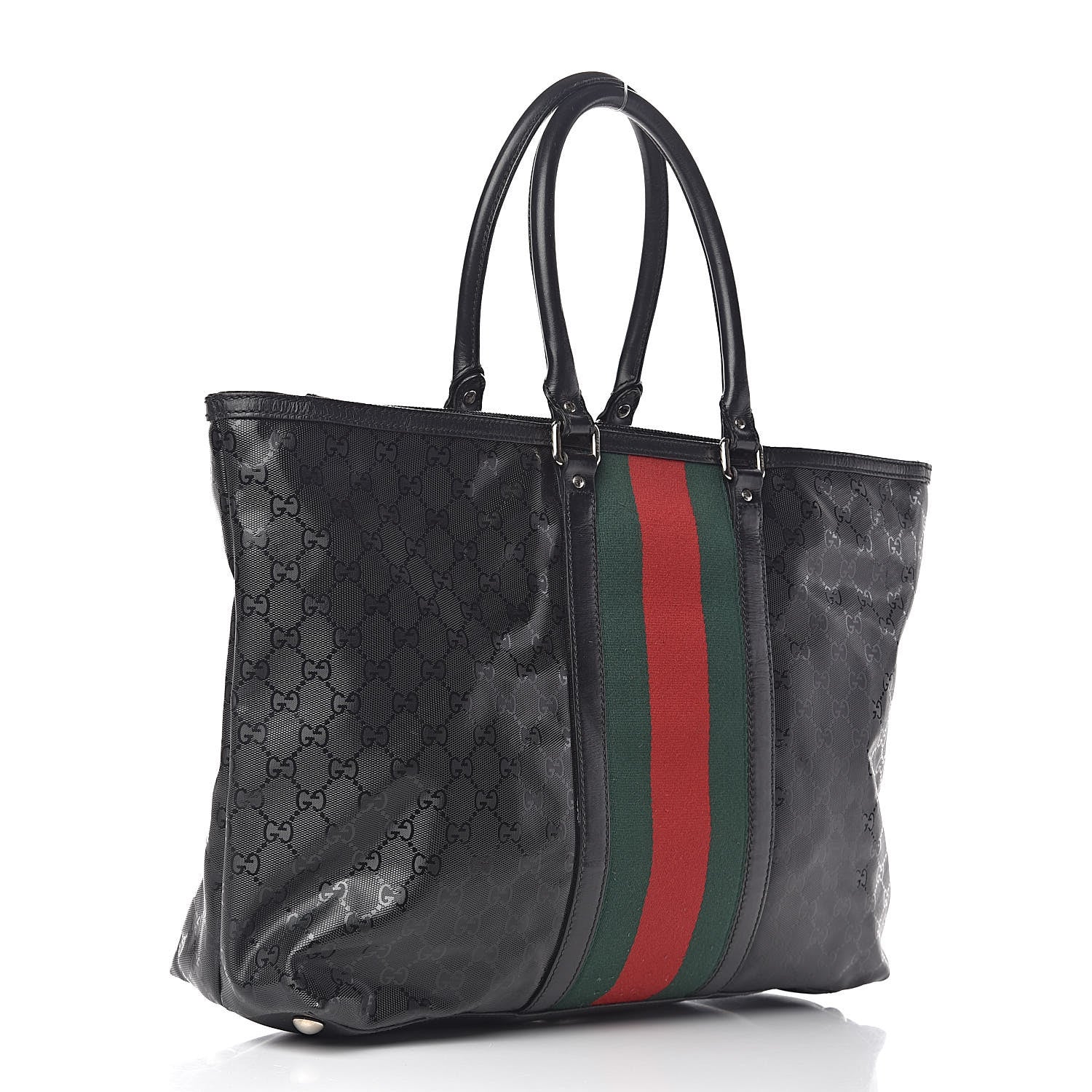 Gucci Imprime Monogram Web 500 Tote Black 3 of 15
