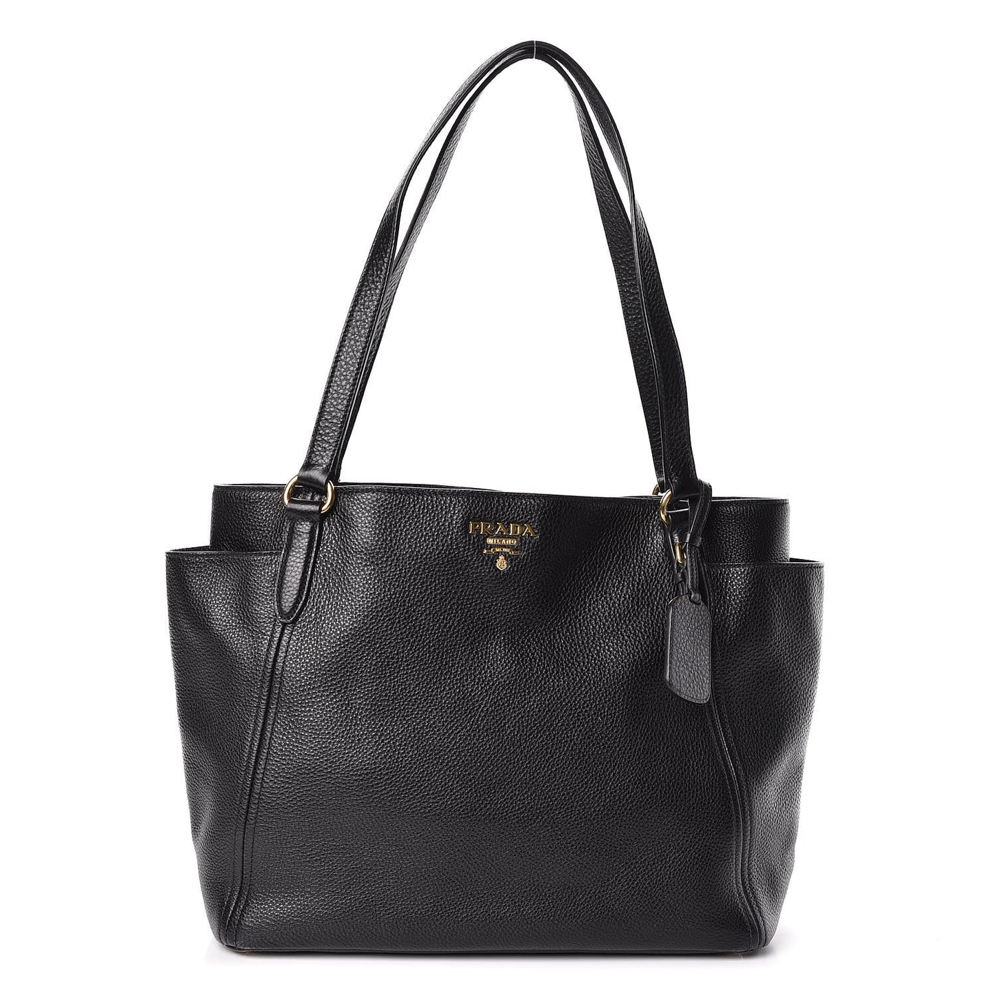 Vitello Daino Side Pocket Tote Black