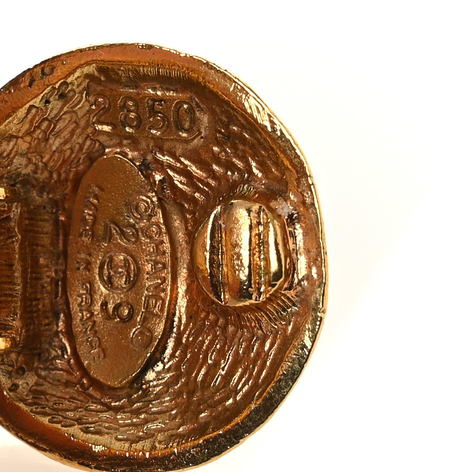 Chanel Round CC Clip On Earrings Gold 4 of 4