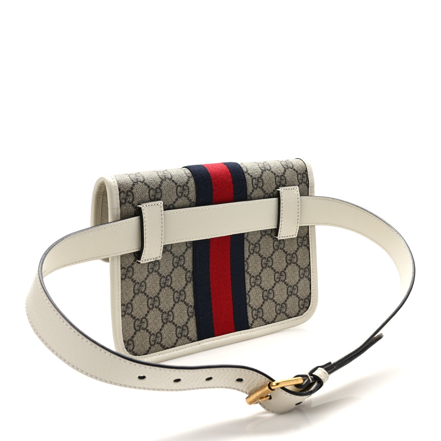 Gucci GG Supreme Monogram Web Small Ophidia Belt Bag 90 36 Beige Ebony White 3 of 11