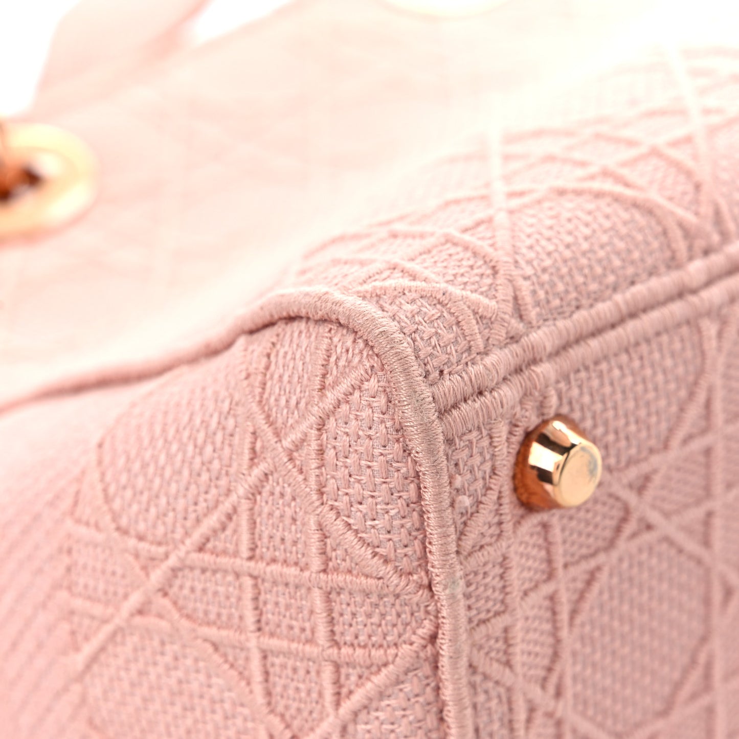 Canvas Embroidered Cannage Medium Lady D-Lite Pink