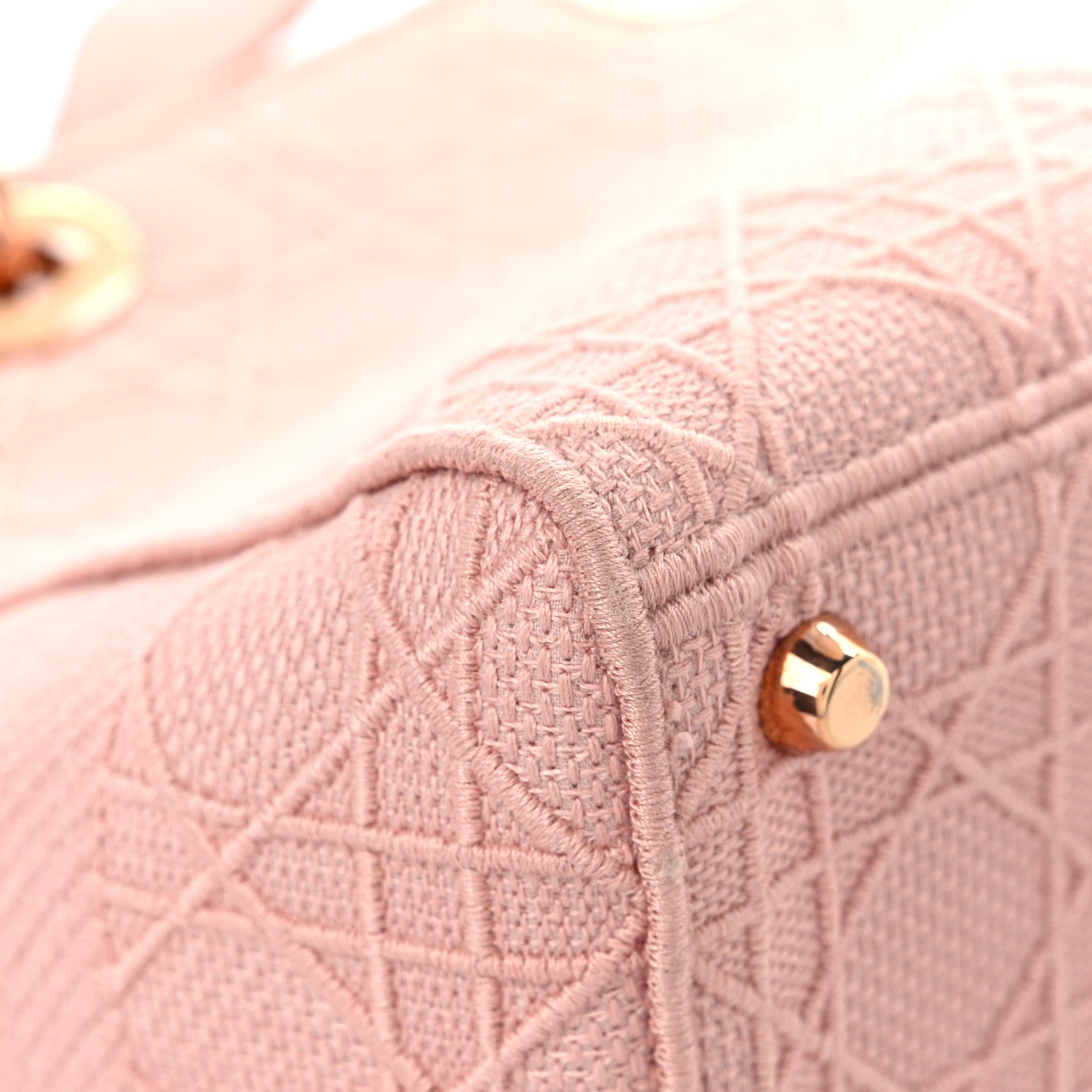 Christian Dior Canvas Embroidered Cannage Medium Lady D-Lite Pink 9 of 14