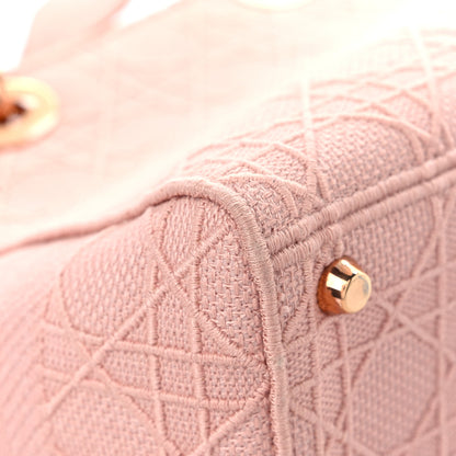 Christian Dior Canvas Embroidered Cannage Medium Lady D-Lite Pink 9 of 14