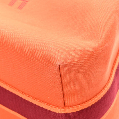 Hermes Canvas Large Bride-A-Brac Pouch Orange Feu Burgundy 9 of 11
