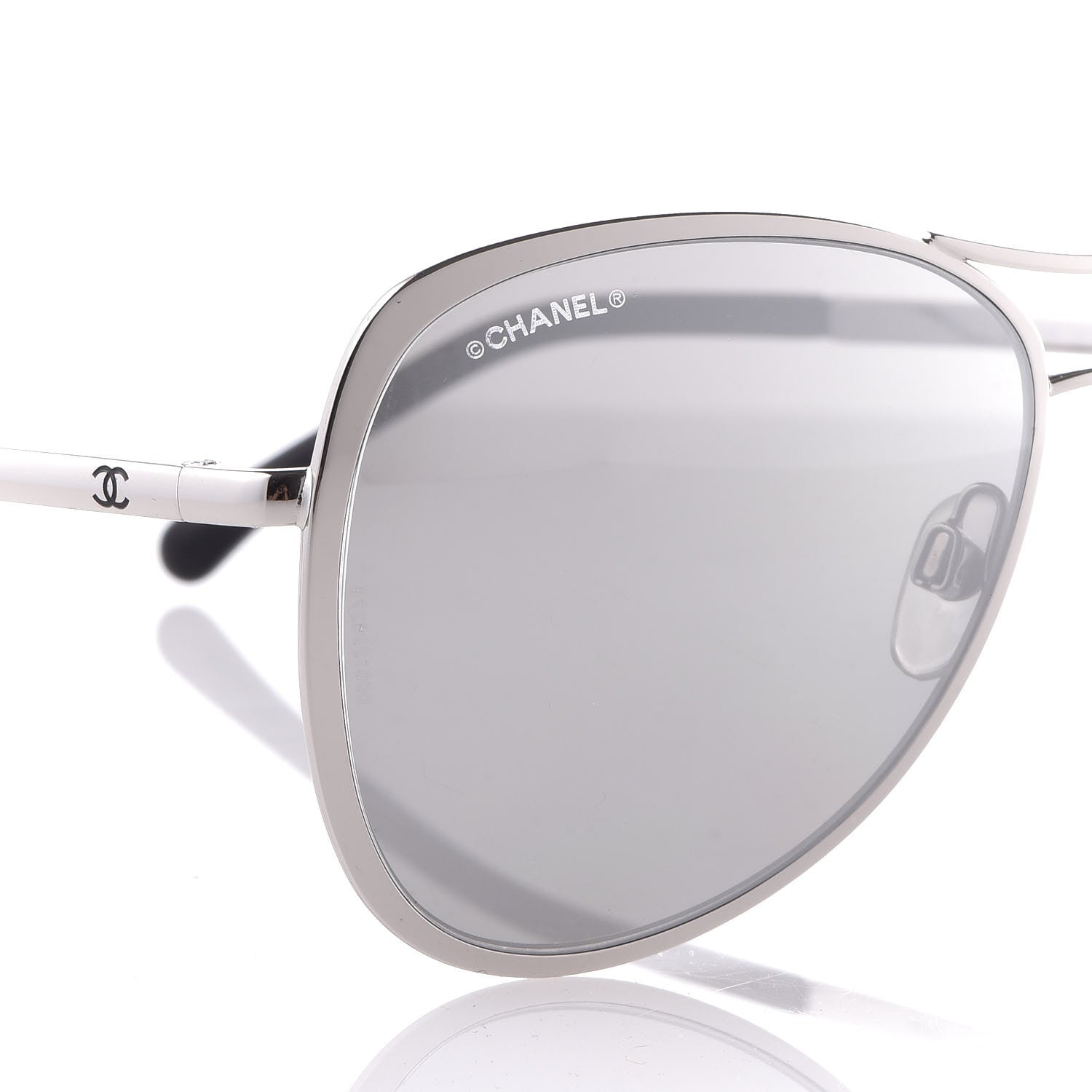 Chanel Mirrored Pilot Summer Sunglasses 4223 Silver 7 of 8